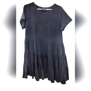 Black Acid Washed Look Babydoll Dress: The Perfect Blend of Edge and Elegance